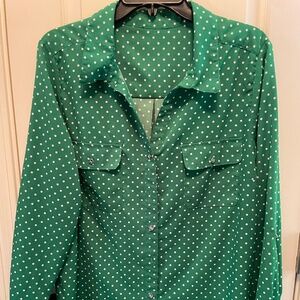Kelly Green Polka Dot Top